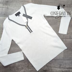 Premise Ribbed Long Sleeve Quarter Zip Sweater Size M